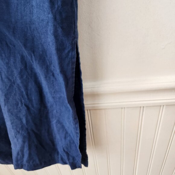 J. Jill Purejill Blue 100% Linen Layered Mini Dress Textured Overlay Women's S - Picture 5 of 8